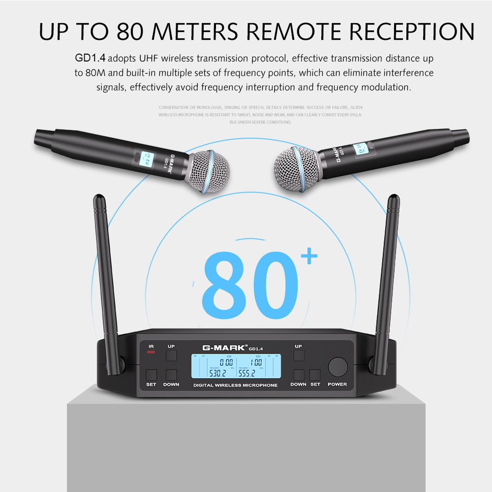 G-MARK GLXD4 Professional UHF  - Shure Mic Sm7B recension och pris